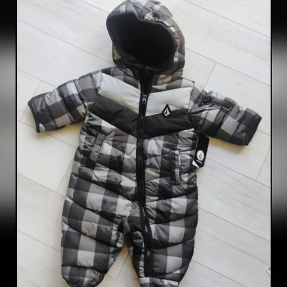 VOLCOM Baby NEW Quilted Puffer Fleece Lined Snowsuit - Picture 2 of 13